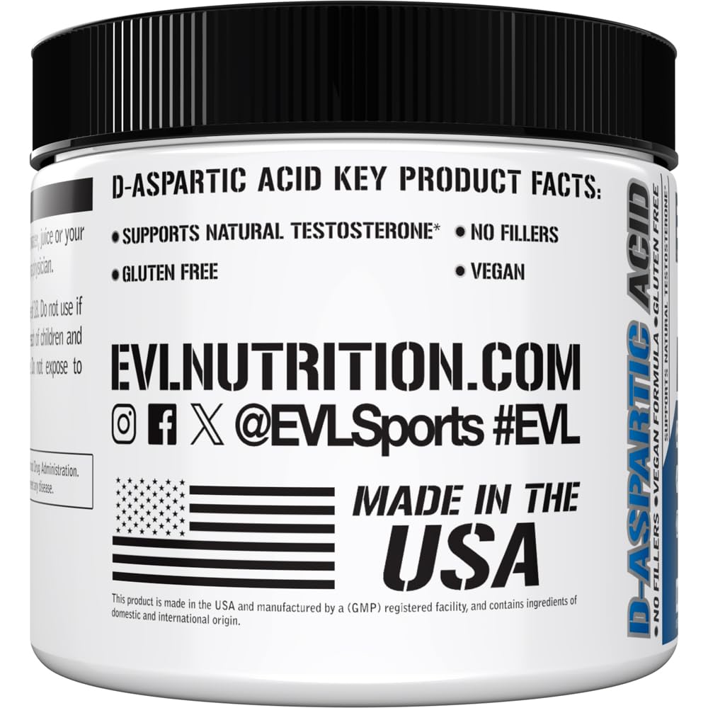 EVL D-Aspartic Acid Testosterone Support Powder for Men - Unflavored — Amazon image 5
