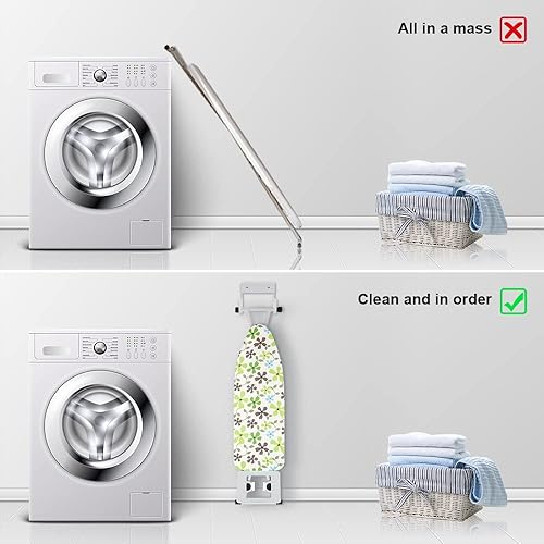 Miniatura 6 de Soporte para tabla de planchar, soporte para tabla de planchar, organizador de pared para lavanderías, estante de almacenamiento, colgador de
