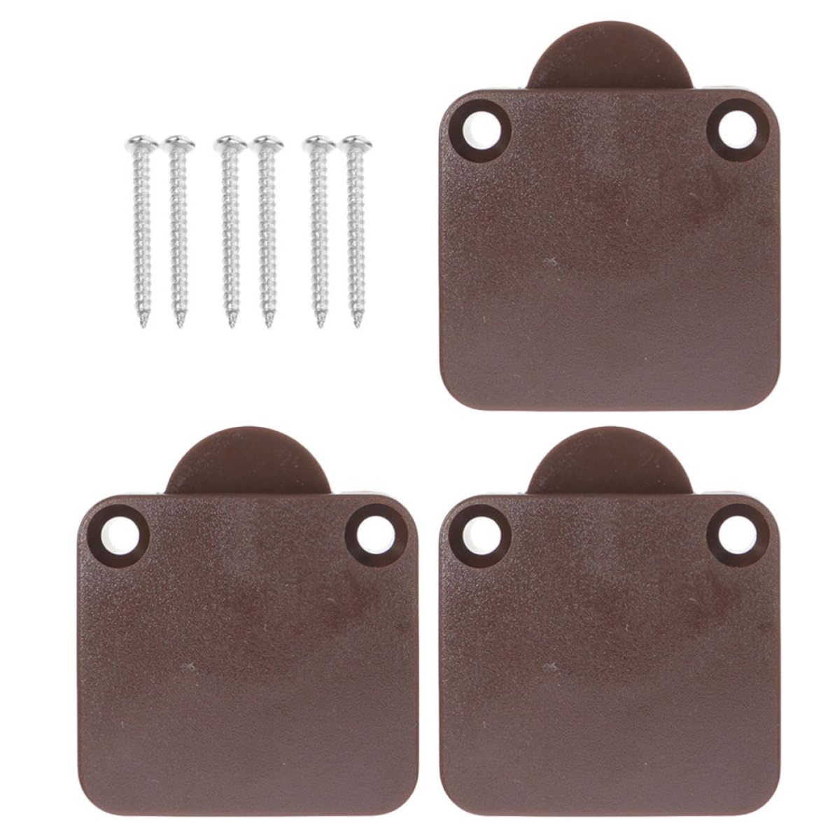 3 Pcs Auto Reset Door Switch for Rvs and Wardrobes, Cabinet Door Activated Switch with Sensitive Trigger and Abs Copper Material in Coffee Color