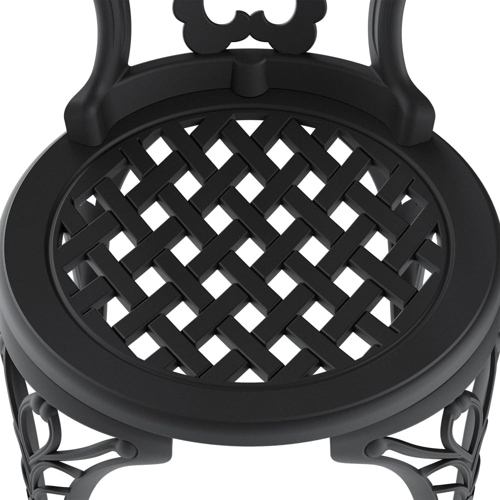 All-Weather Cast Aluminum Outdoor Dining Set with Swivel Chairs and Rectangular Table for Patio, Deck, or Balcony (Aluminium + 5 Piece)