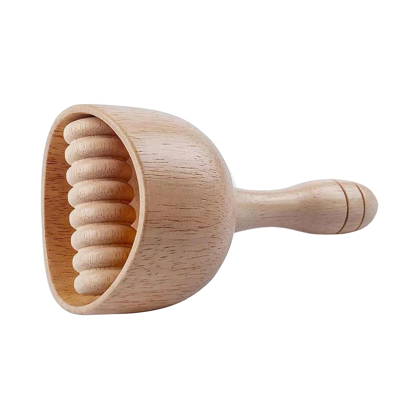 Harilla Massage Suédois Coupe Manuel en Bois Relaxant Améliore le Sommeil, Outil de Sculpture Corporel Léger pour Employé de Bureau Masseur Athlète Cou, avec roulettes18cmX9CM