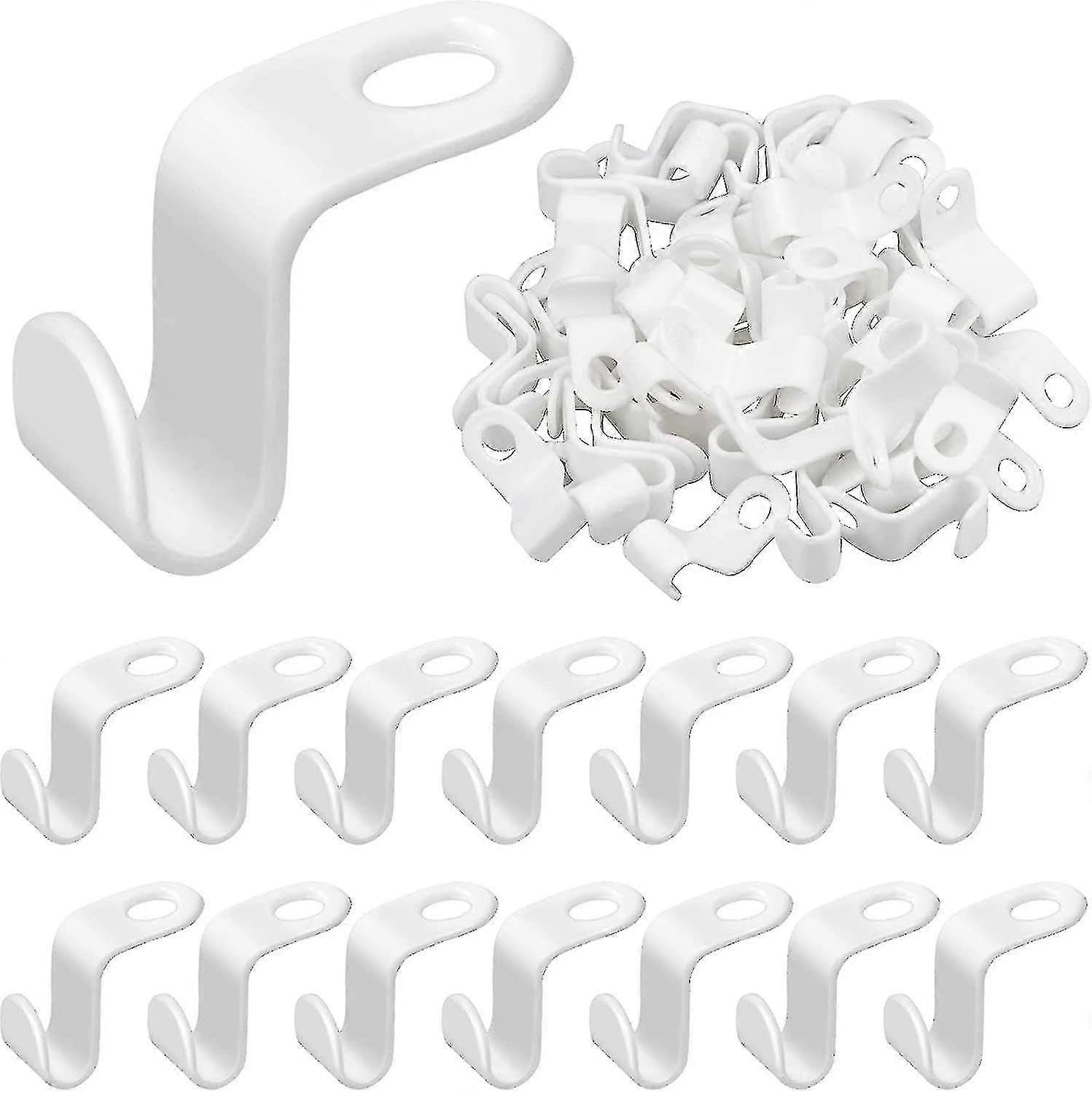 JOYHAPPST 50pcs Clothes Hanger Connector Hooks Cascading Clothes Hangers for Heavy Duty, White