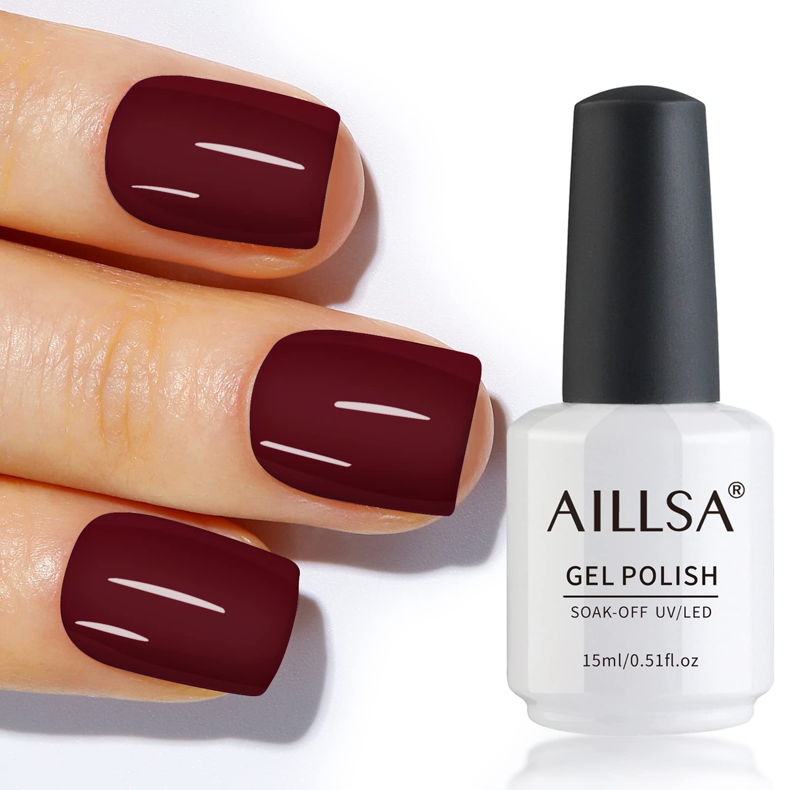 Amazon.com : AILLSA Dark Red Brown Gel Nail Polish, 15ml Soak Off UV Gel  Polish Quick Dry, Color Gel Nail Polish Long Lasting, Nail Art Manicure DIY  at Home 1Pcs : Beauty