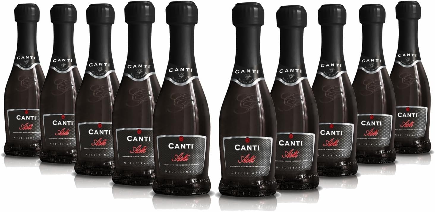 Canti - Asti D.O.C.G. Millesimato, Vin Petillant, Moscato d'Asti 7% Petite Bouteilles, Goût Fruité et Aromatique, 12x200 ml