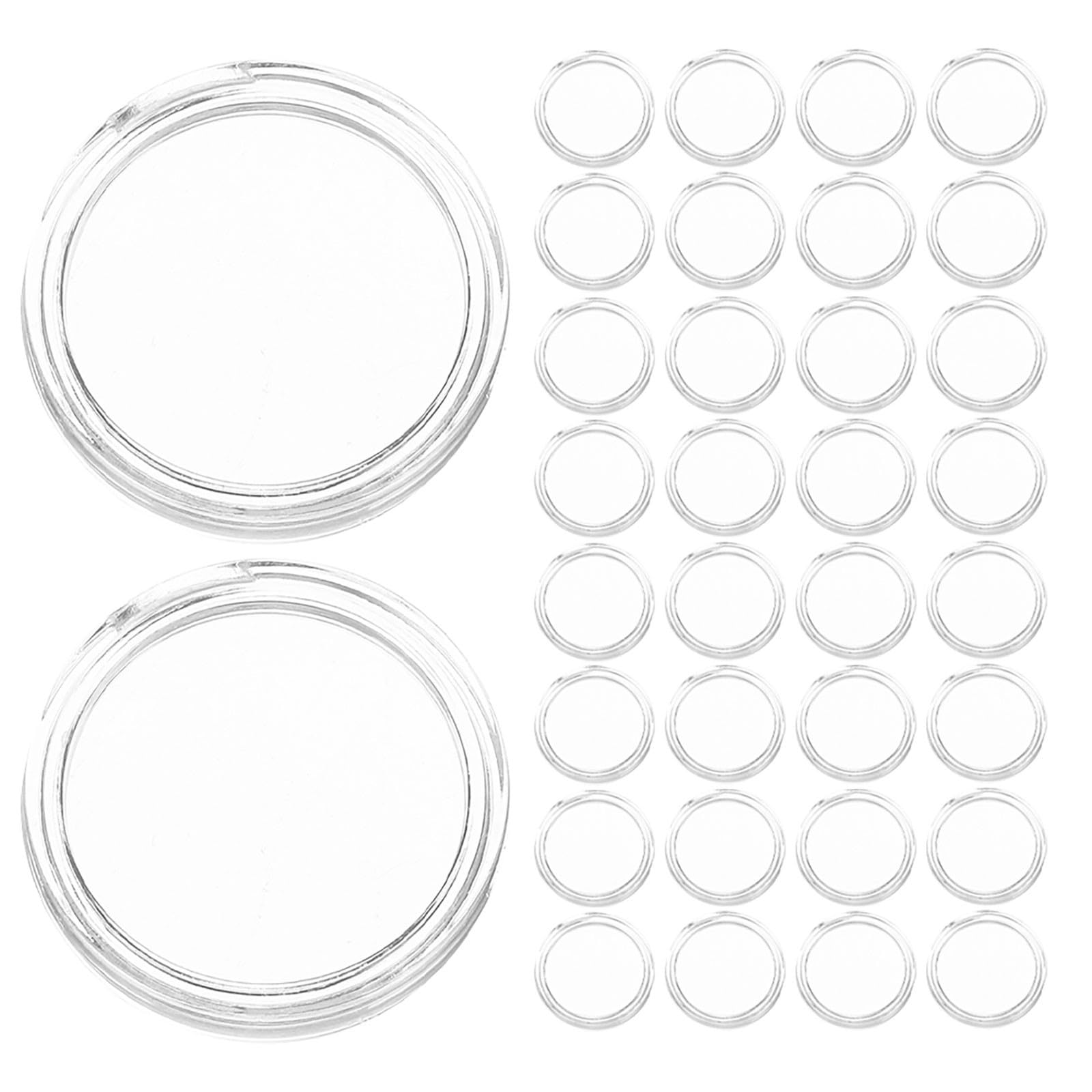 Operitacx 200 cápsulas transparentes para monedas: estuche redondo apilable de 30 mm/1,2'' para guardar monedas de desafío - contenedor para medallas, premios y fichas de juegos para