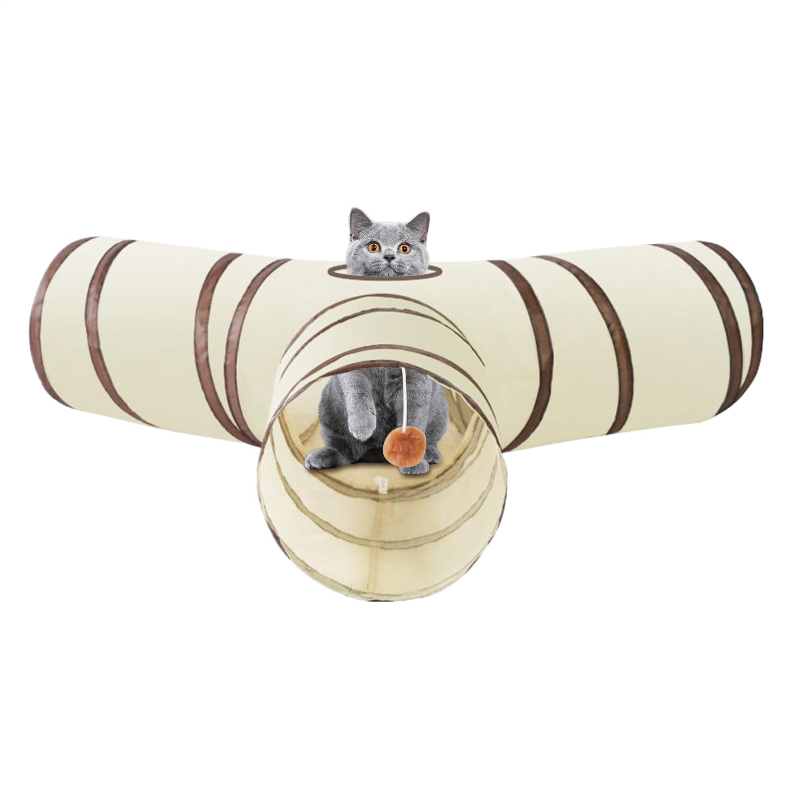 Tunnel pour Chat | Tunnel 3 Voies Jeu pour Chaton Jouet Interactif - pour Jeu Intérieur Exercise Stimulation Anti-Stress Chat Chaton Lapin Petit Animal