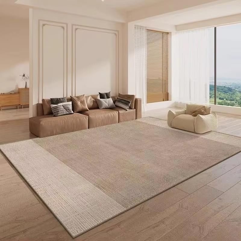 Alfombra minimalista de salón tejida en hilado premium para decoración elegante de casa