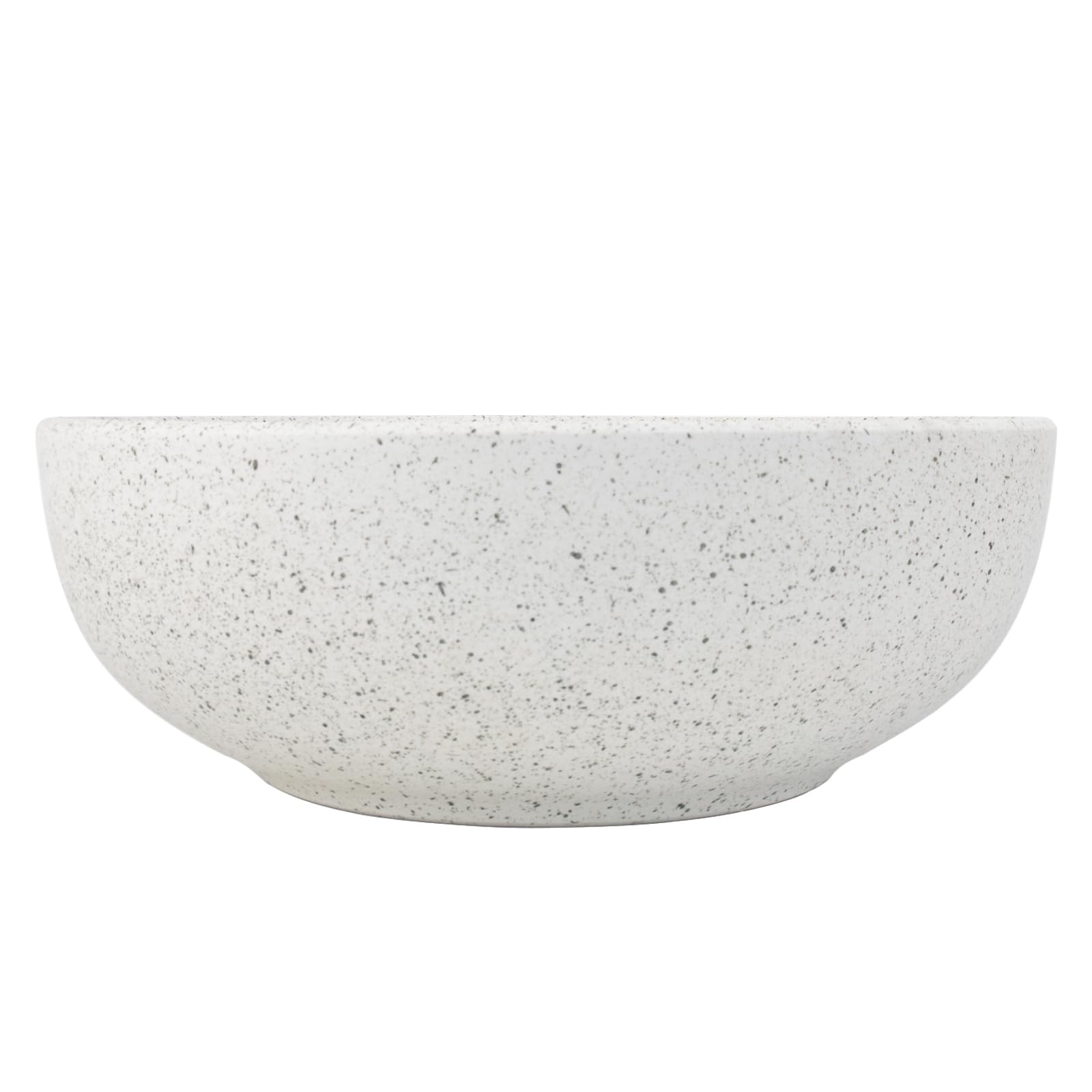 Simcat Round Bathroom Vessel Sink, Rustic Ceramic Washbasin, Above Counter Basin, Countertop Bathroom Sink with Speckled Texture (41 x 41 x 15 cm, Beige)