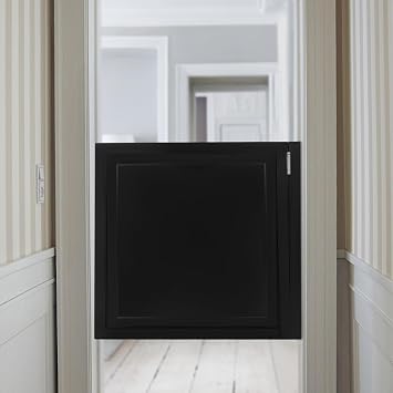 Undercat Swinging Door Cafe Door Solid Wood Partition Door Automatic Closing Two-Way Swing Doors Half-Waist Doors for Hallway Porch Kitchen Bar Counter Entrance, 35.43 * 35.43 in, Black