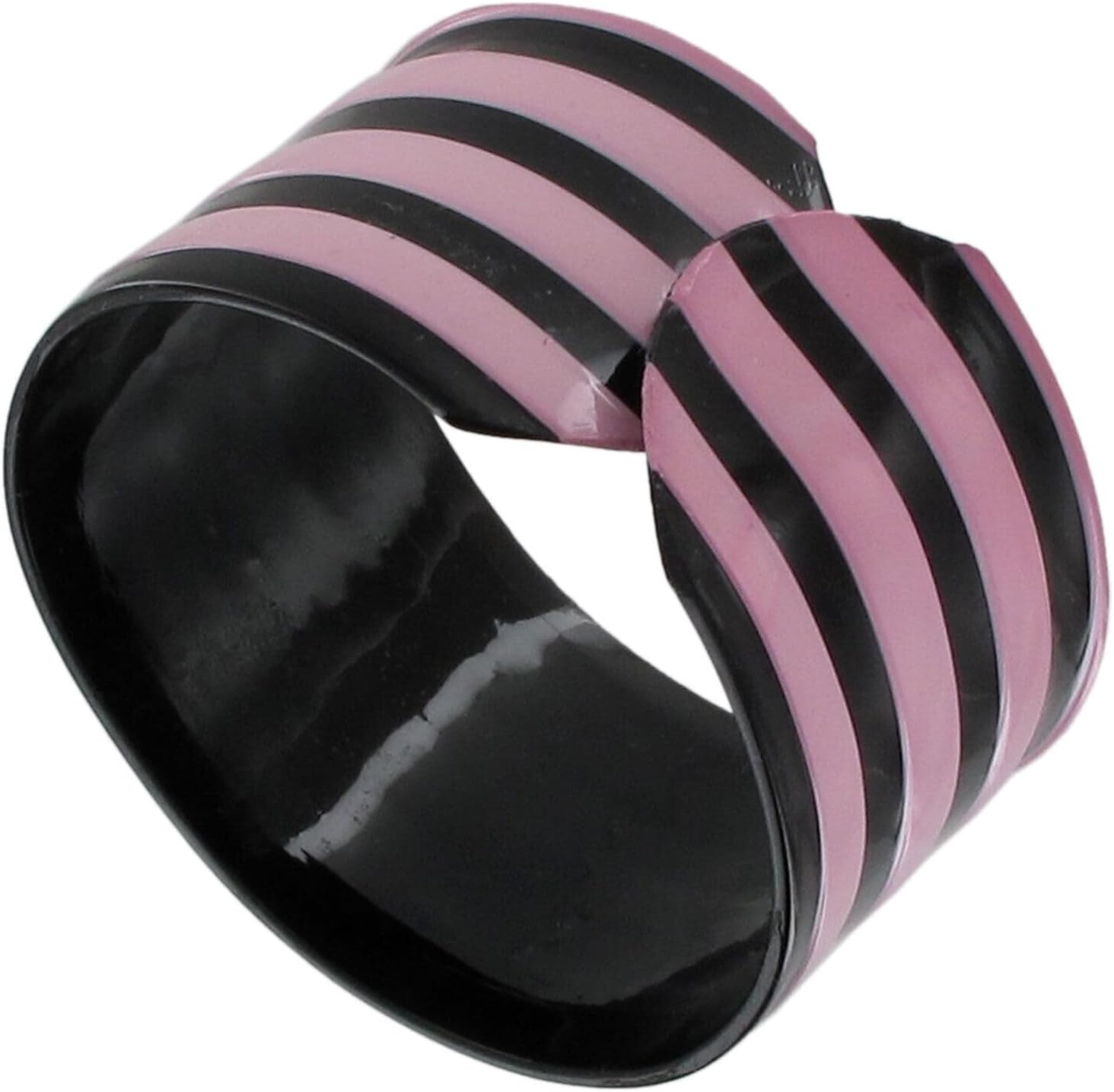 Vintage Vinyl Stripe Black Lilac Purple Pastel Cuff Wrap Bracelet 7" Fashion Bracelets for Women Trendy Accessories for Women Stylish Additions Chic Details