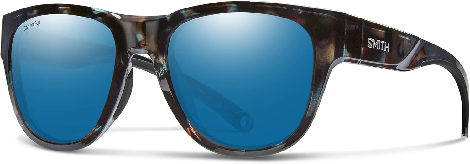 SMITH Rockaway Sunglasses – Performance Sports Sunglasses with Wrap around Fit for Cycling, Running, Baseball, Golf – for Men & Women – Sky Tortoise + ChromaPop Polarized Blue Mirror