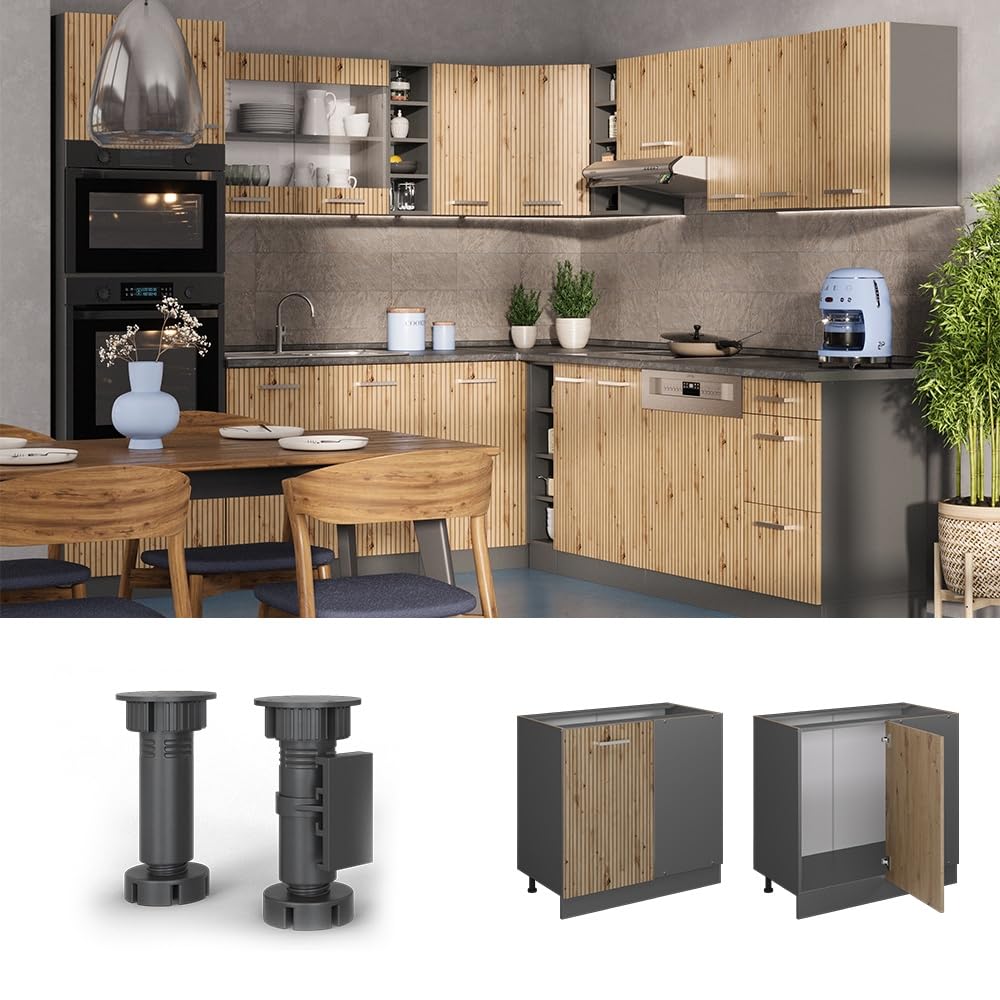 Vicco Armario de Esquina R-Line, Roble Artesanal, 86 cm