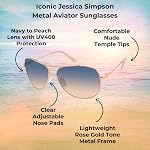 Jessica Simpson Women's J106 Aviator Sunglasses with 100% UV Protection, 60 mm