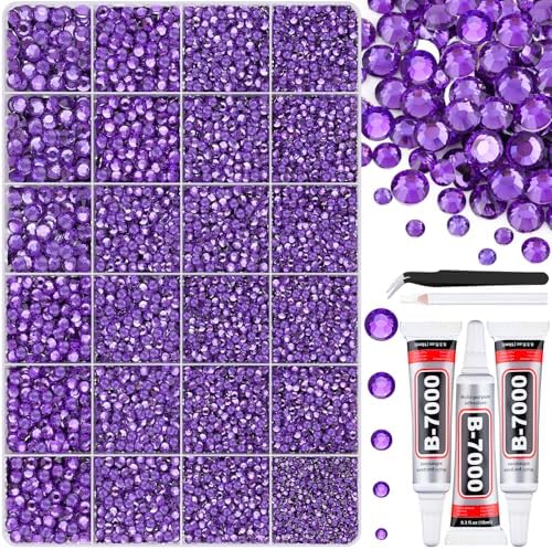 BELLEBOOST 36000Pcs Dark Purple Rhinestones Bedazzling Kit