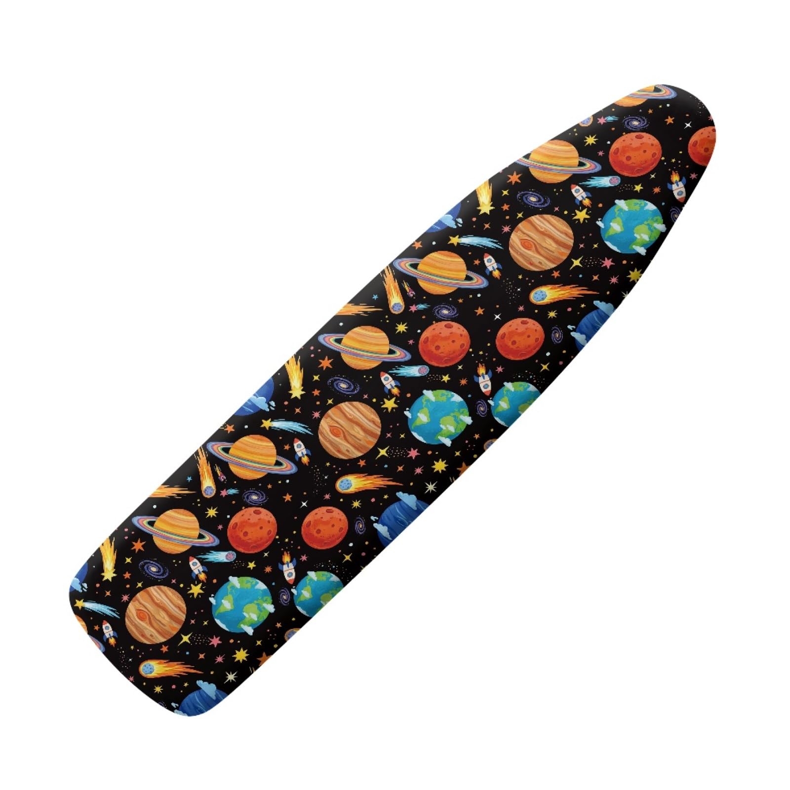 Ironing Board Cover 135X45 Planet Padded Iron Board Cover With Elasticated, Easy Fit And Resists Scorching, Cord Binding & Stretch System