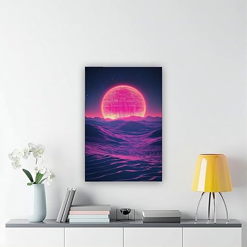 Miniatura 6 de XAHOR Retro Futuristic Wall Art  Synthwave Desert Sunset Poster, Neon 80s Aesthetic for Bedroom Decor Canvas Wall Art Print Poster For Home School