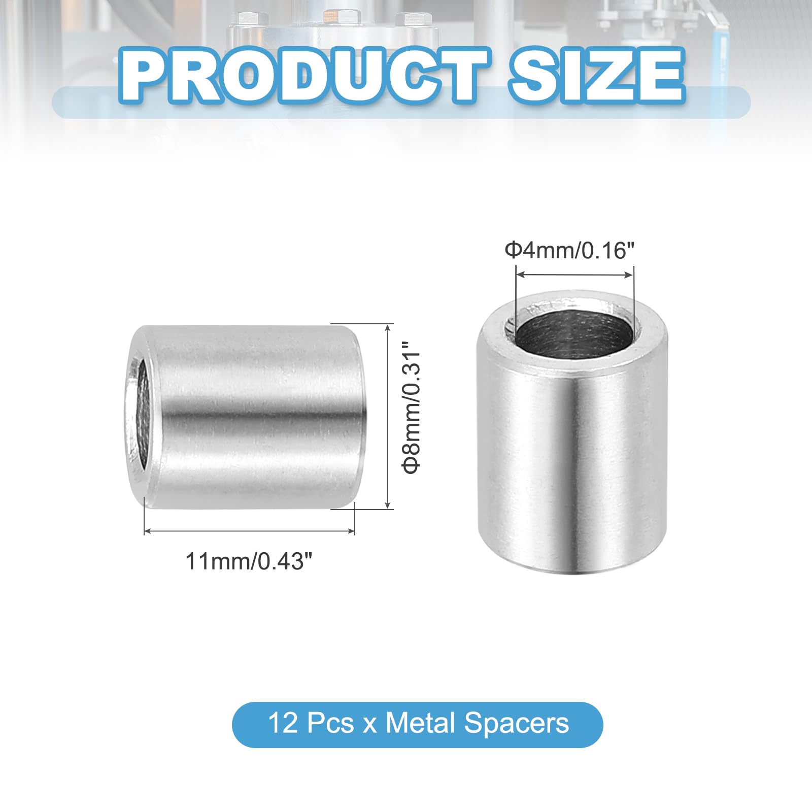 PATIKIL 12 Pcs Stainless Steel Spacers - Image 2