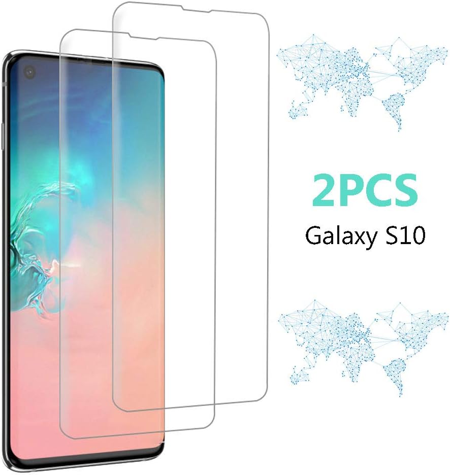 (2 Packs)Tempered Glass Screen Protector for Samsung Galaxy S10, Full Screen Coverage Screen Protector, 3D Curved Tempered Glass, HD Clear Anti-Bubble Film with Easy Installation.