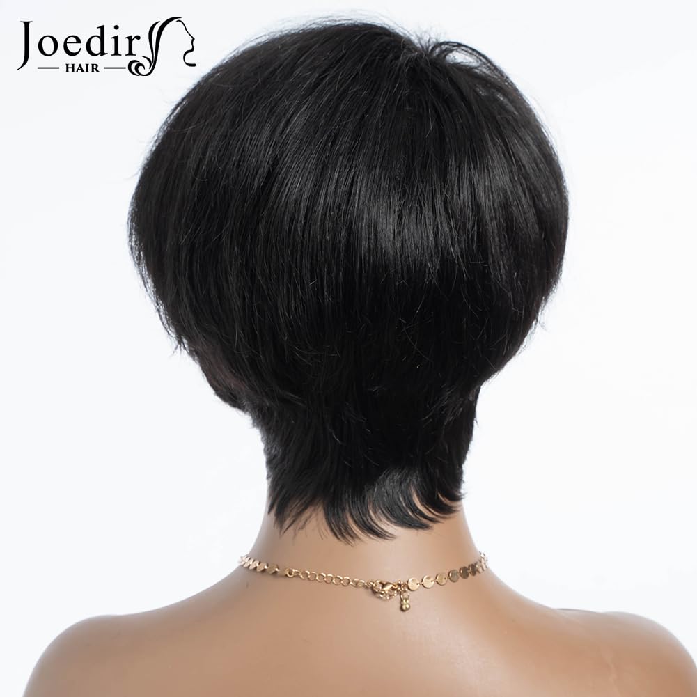 Amazon.com : JOEDIR HAIR Pixie Cut Wig Human Hair Short Wig  display picture 3