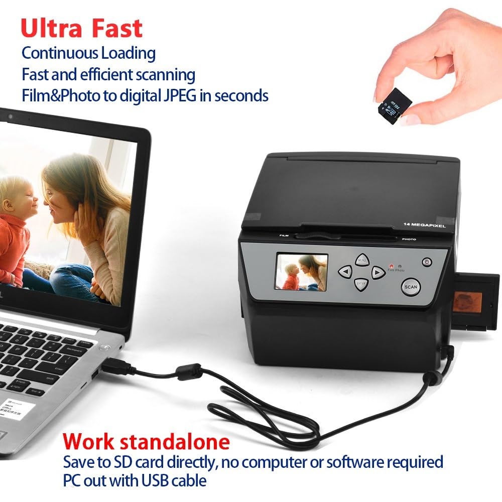 Scanner for diapositive 22 Mega Pixel 4 in 1 COMBO e scanner for pellicole digitali 135 Convertitore di negativi Foto 35mm(Only scanner)