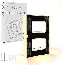 ISUNMEA 6.7 Inch Solar Lighted House Numbers for Outside, LED Backlit Light