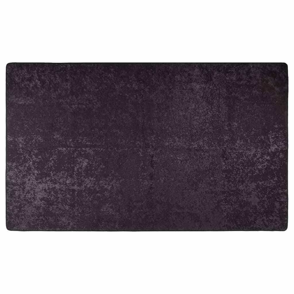 Tapis de salon lavable 120x180 cm anthracite en velours doux antidérapant