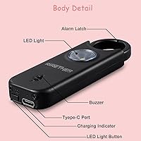 Vista 5 de Alarma personal para mujeres, hombres, niños, alarma de detección de vibración mejorada 2023, sirena de autodefensa de protección para ancianos