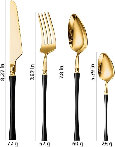 Miniatura 7 de 48-Piece Silverware Set,Stainless Steel Flatware Set for 12,Creative Waistline Design Luxury Cutlery Set for Home Restaurant