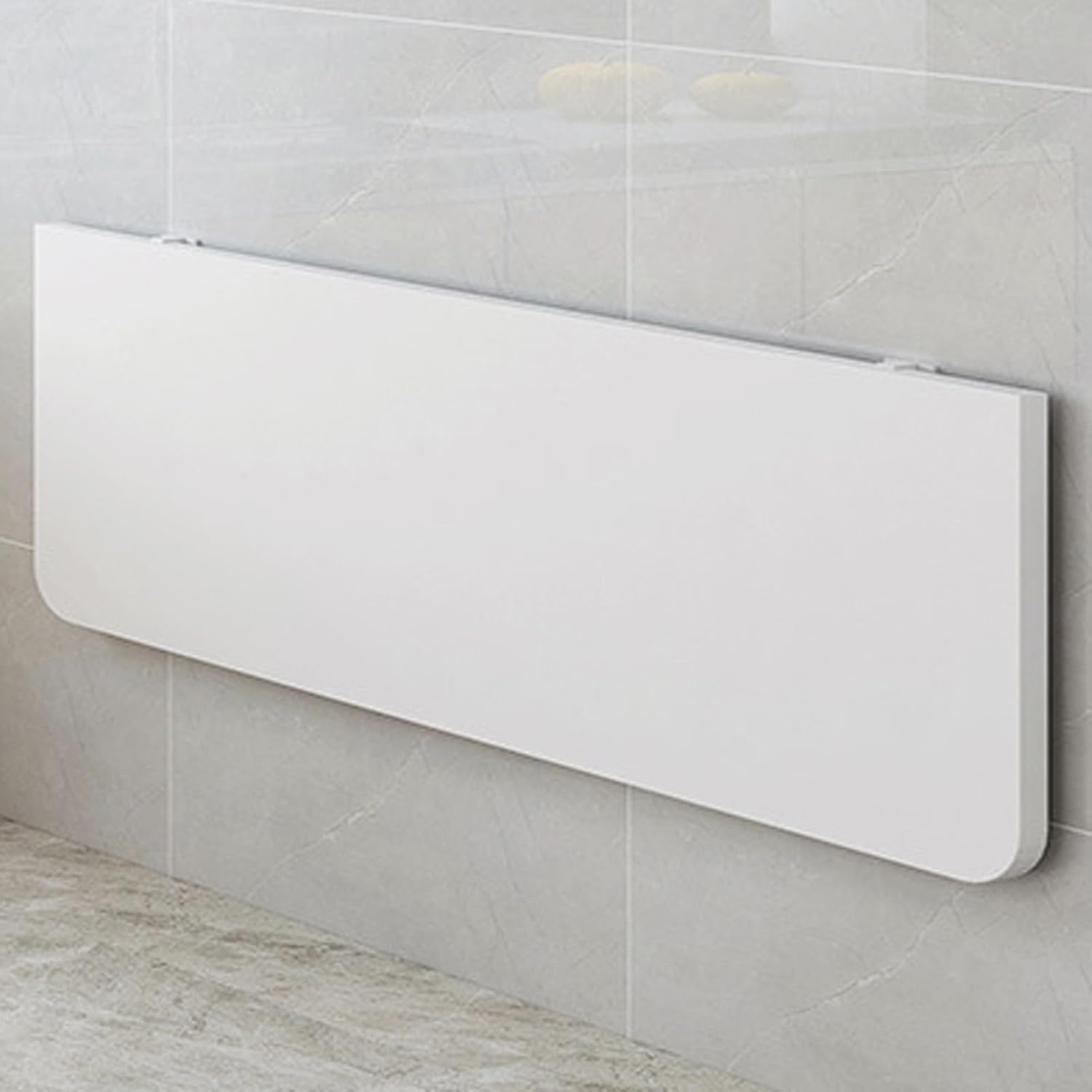 Foldable Wall-Mounted Desk Floating Workbench for Home & Office Space-Saving Floating Table Ideal for Laundry Kitchen Workspace (White 60x24cm)