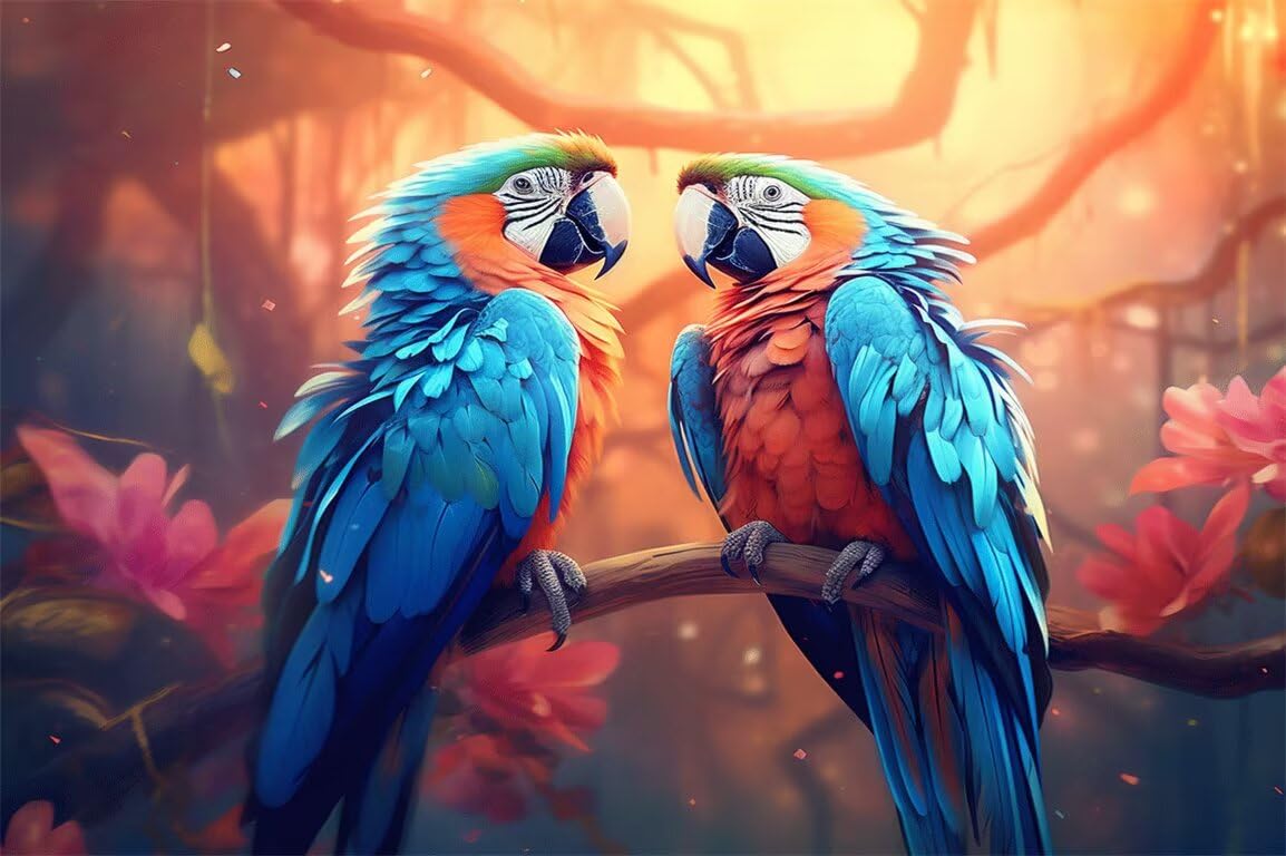 Diamant painting adulte oiseaux 5D kit complet grand format peinture strass