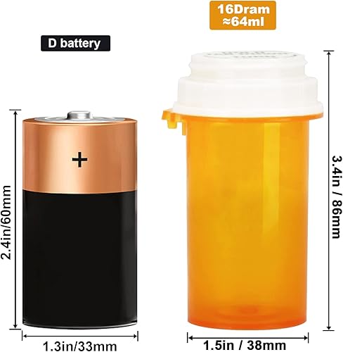 Miniatura 2 de Frascos reversibles con pestaña para el pulgar con receta médica, botella de píldoras, frascos de farmacia recetada, tapa reversible con animales