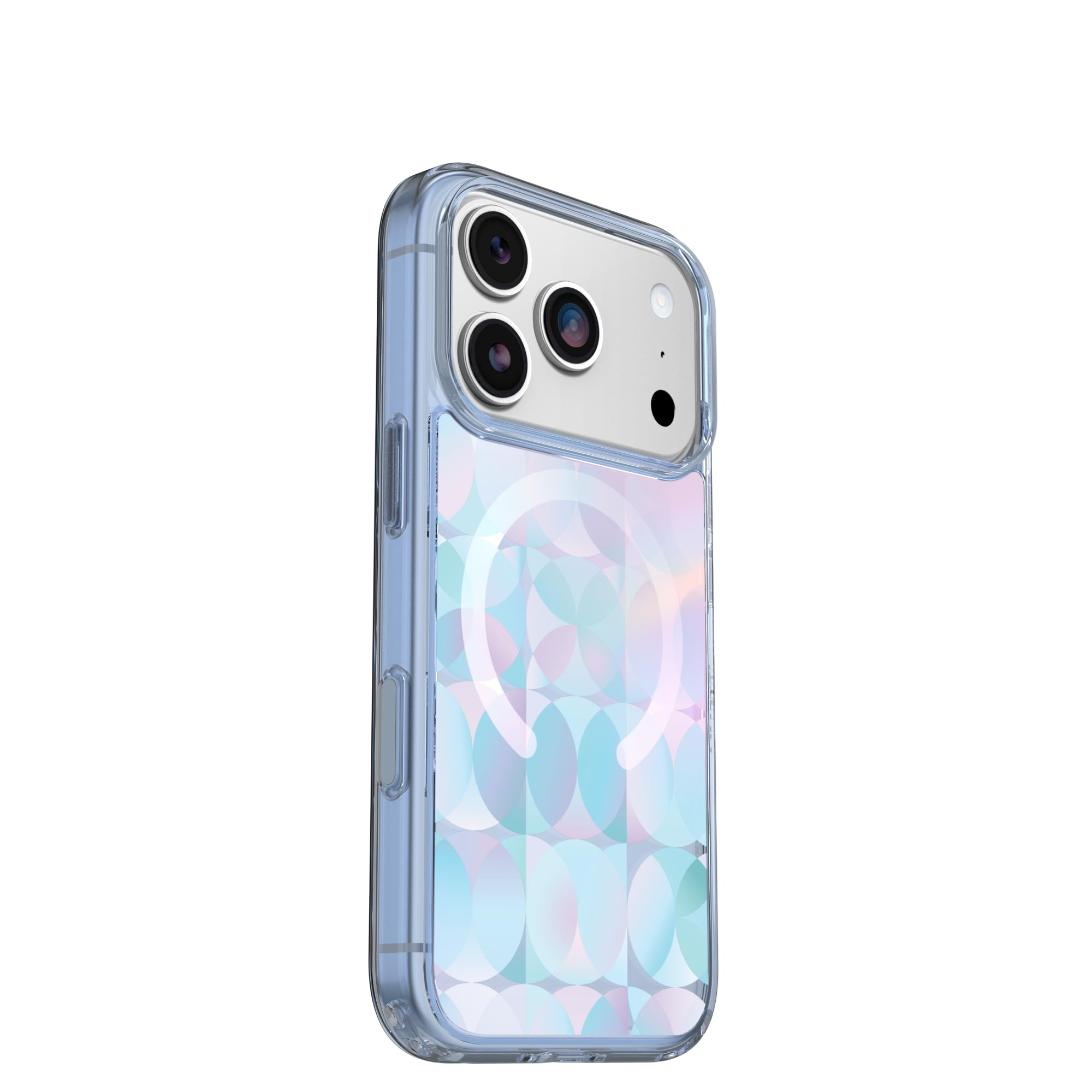 OtterBox Funda Transparente para iPhone 17 Pro Symmetry Series - Prisma de ópalo - Azul - Funda de Silicona Ultrafina y Elegante para iPhone