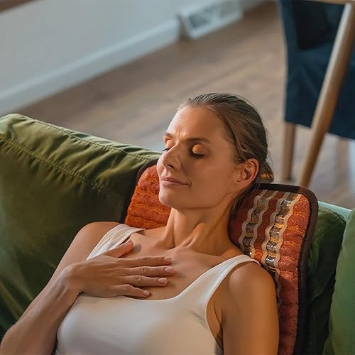 Miniatura 2 de HealthyLine Almohadilla calefactora eléctrica pequeña de infrarrojos lejanos para el alivio del dolor, terapia de calor con gemas de turmalina,