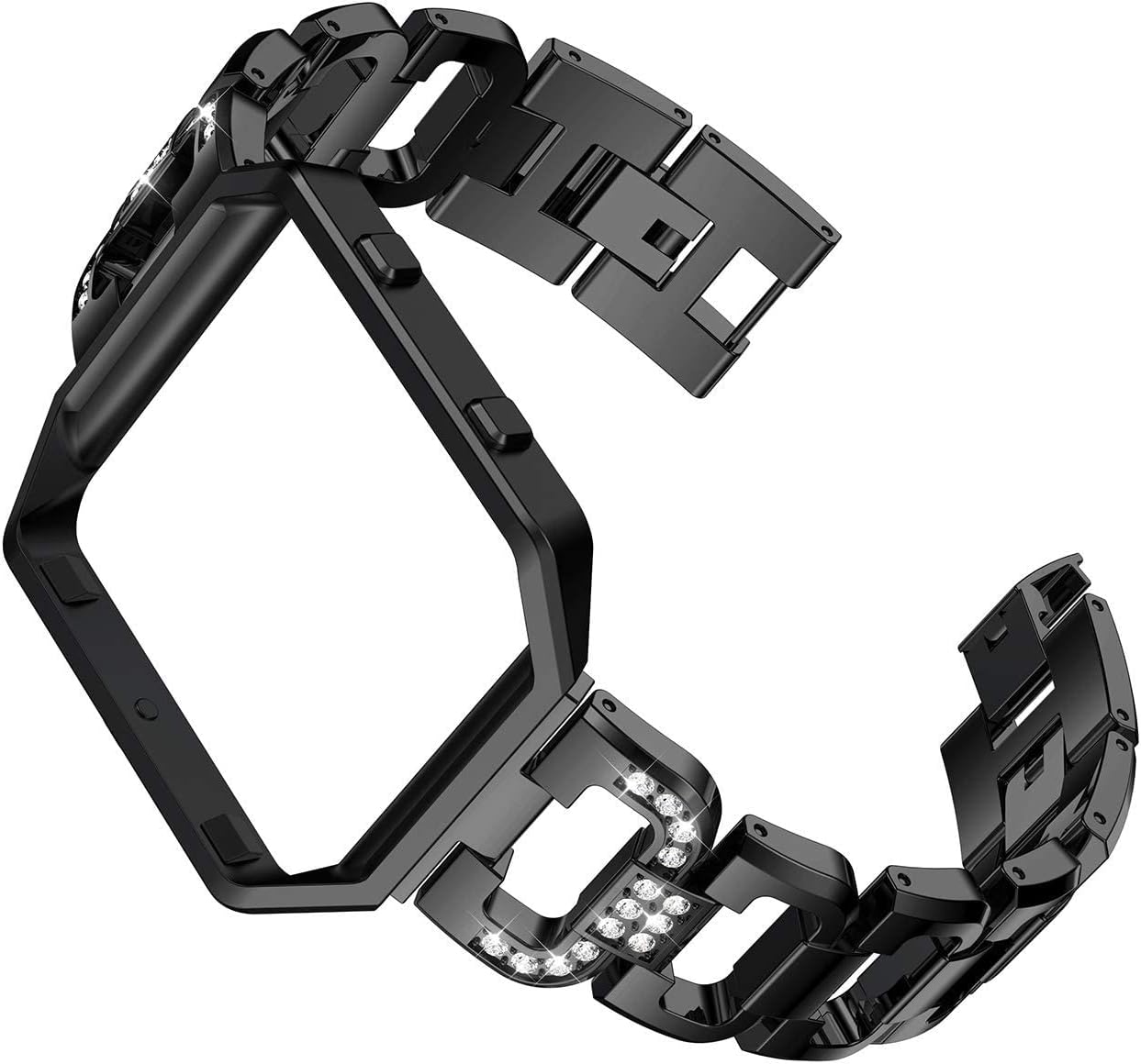 TryBest Strap Compatible with Fitbit Blaze, Metal Replacement Band with Metal Frame Stainless Steel Wrist Strap Adjustable 5.5-8.0 inch Compatible with Fitbit Blaze - Rose Gold