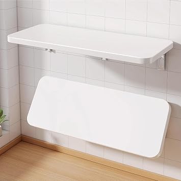 Folding Wall Desk, Wall Mounted Folding Table for Small Space, Small Wooden Desk for Office Home Kitchen, for Balcony Office Kitchen Home Laundry RoomA,20x40cm/8x16in