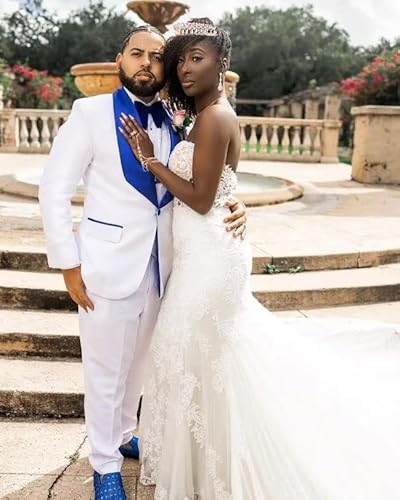 Slim Fit Suits For Men 3 Piece Suits Royal Blue Shawl Lapel Jacquard Floral Tuxedo With Bow Tie Size Xxs #TOP2