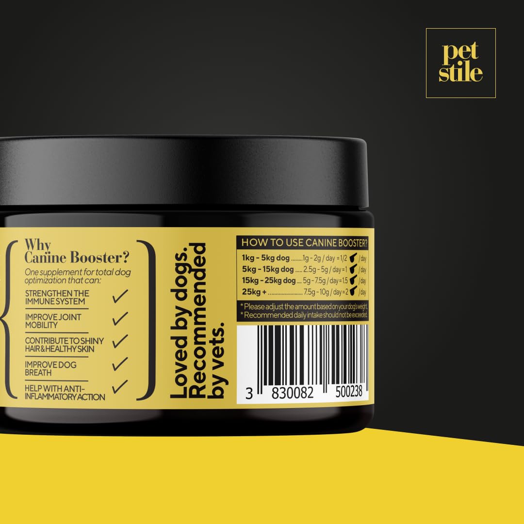 Canine Booster – Integratore per Cani Adulti con Cozza Verde, Curcuma e Probiotici per Articolazioni, Digestione, Pelle, Pelo e Sistema Immunitario (1x 150 g)