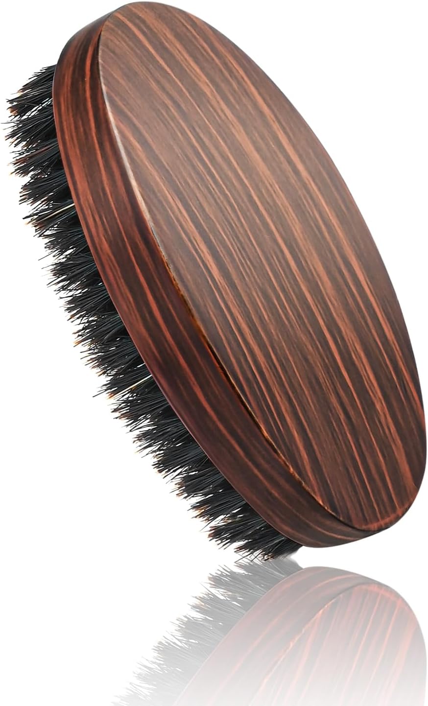 Beard Brush for Men, Pure Boar Bristles Pocket Beard Brush, Handle Made