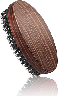 Beard Brush for Men, Pure Boar Bristles Pocket Beard Brush, Handle Made in Solid Wood With Firm Bristles To Tame and Soften Your Beard Hair For Healthier and Softer Beard (Dark Brown)