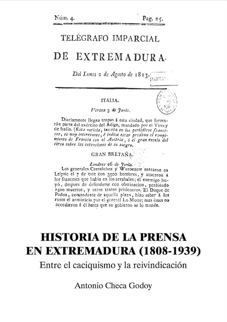 Portada de Historia de la prensa en Extremadura