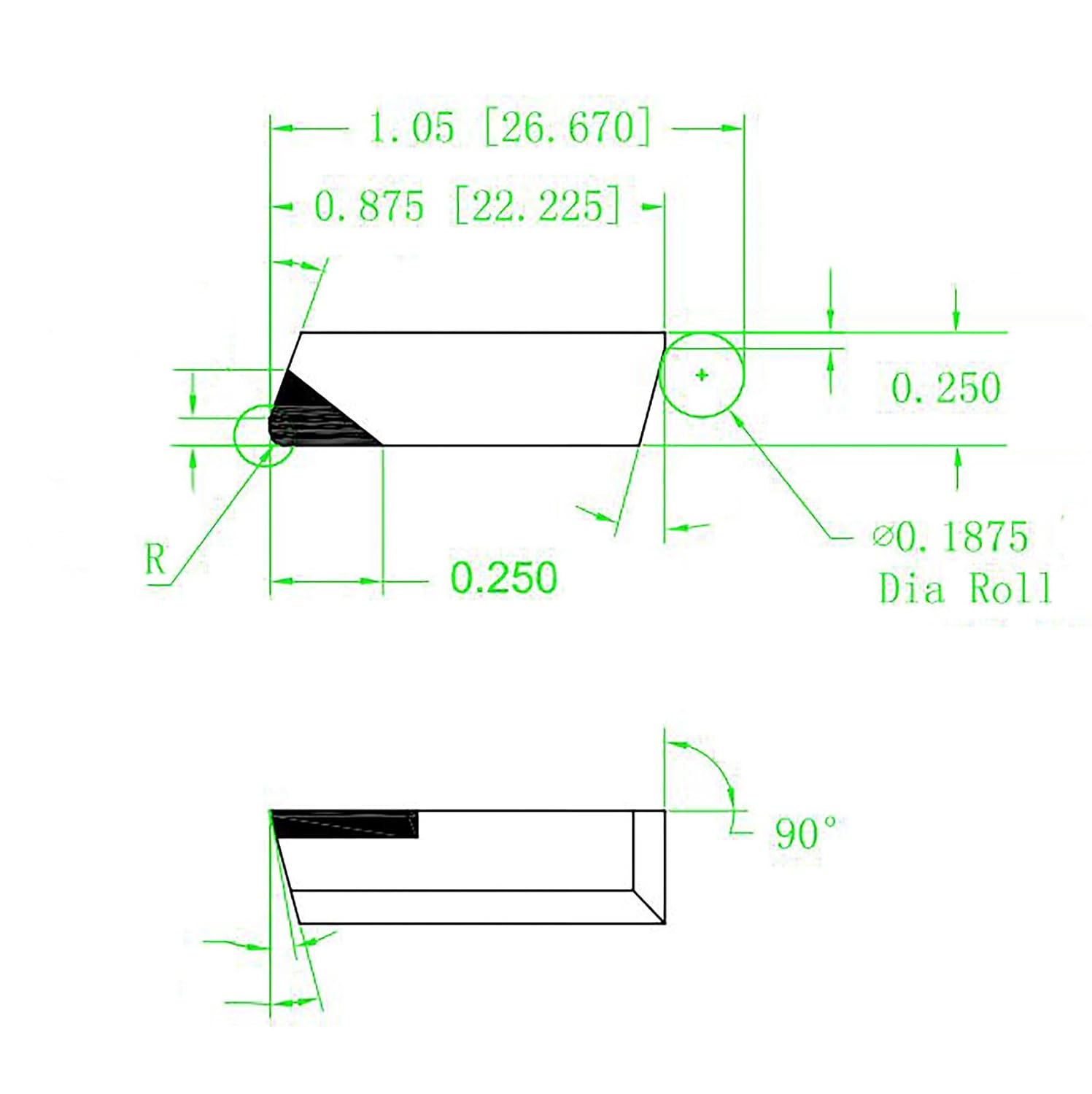 MaxTool 10PCs PCD TIP Milling Inserts Standard Lead Indexable Insert Grade 1500 Polycrystalline EDR100-015-E1-W2P10