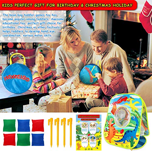 Bean Bag Toss Game for Kids, Family Party Supplies, Gifts for Age 3 4 5 6 7 8 9 Years Old Girls Boys Toddlers, Double-Sided Corn Hole Boards Indoor Outdoor Throwing Games Toys for Birthday Christmas