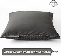 Vista 478 de PHF Fundas de almohada 100% algodón con tejido de gofre de 24 x 24 pulgadas, paquete de 2 fundas cuadradas para decoración elegante del hogar, sin