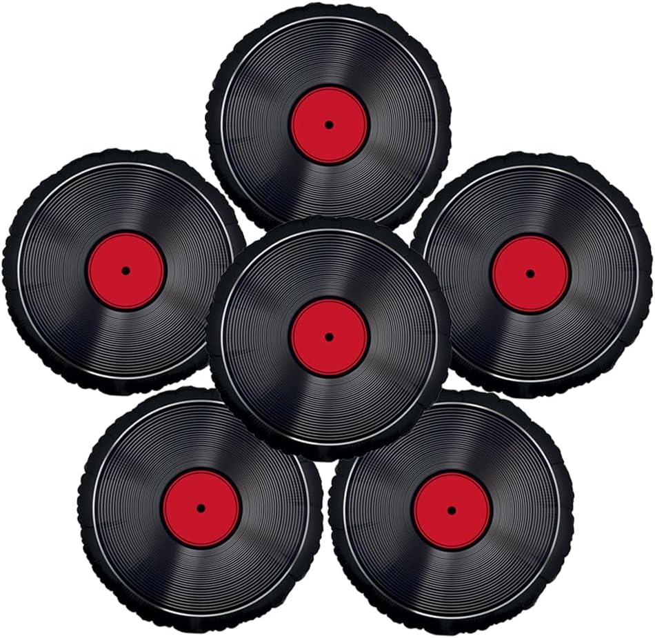 Record Balloons Vinyl Records Decor Retro Music Disco Rock and Roll Themed Vinyl Record Balloons Decor for Decades Party Decorations Records Wall Decor 50s 70s 80s Birthday Party Decorations Supplies