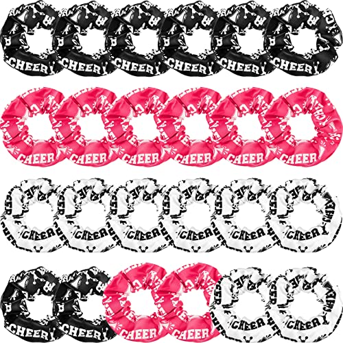 24 Pcs Cheer Scrunchie Cheer Hair Accessories Cheerleading Gifts for Girls Cheerleading Hair Ties Cheerleading Elastics for Cheer Teams Birthday Party