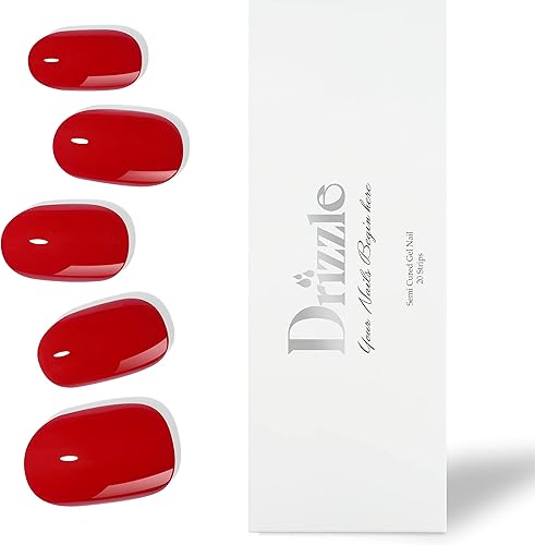 Drizzle Tiras de uñas de gel semicuradas, calcomanías de arte de esmalte de uñas reales (requiere luz UVLED), brillante, purpurina, color sólido,