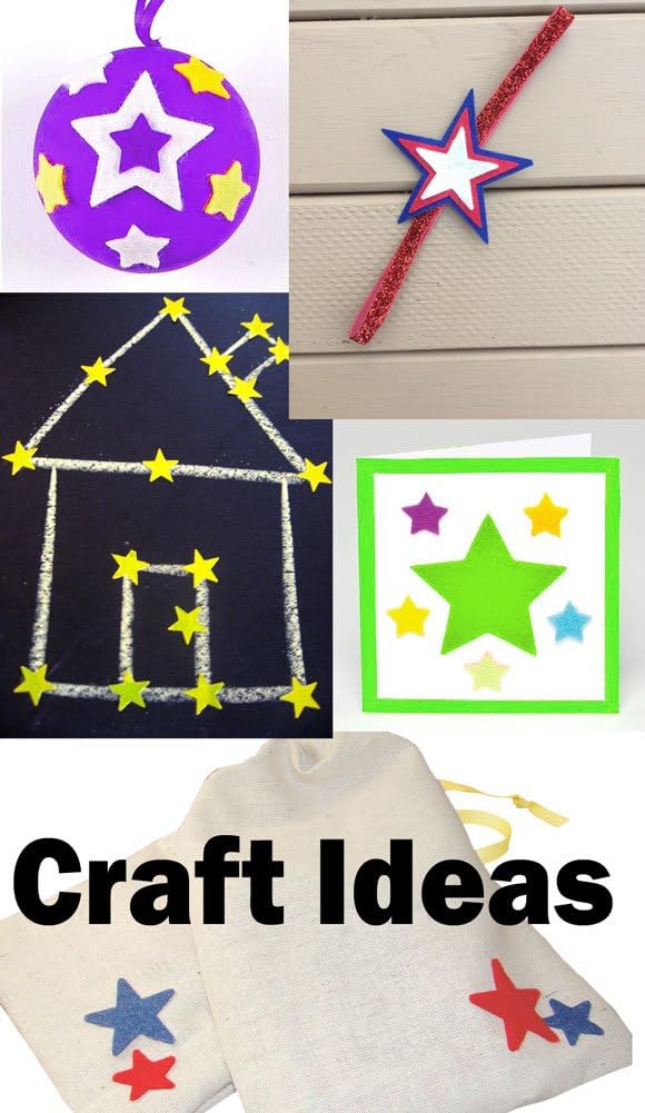 Playfully Ever After 3 Inch Red, White & Blue 22pc Felt Star Stickers