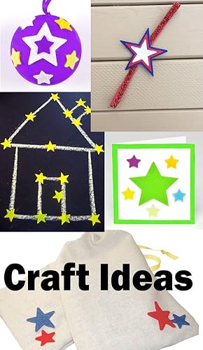 Miniatura 7 de Playfully Ever After Pegatinas de estrella de fieltro de 3 pulgadas, color rojo, blanco y azul, 22 piezas