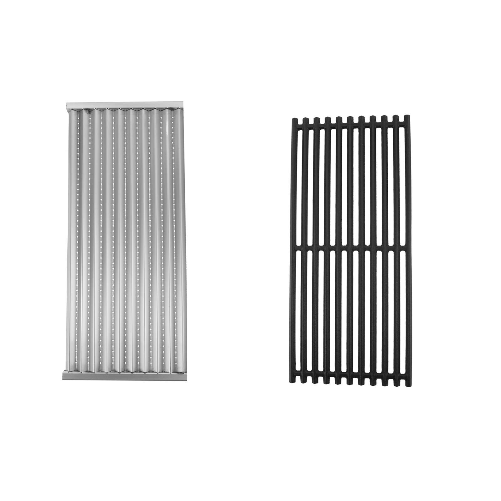 ZLjoint Grillrost Gusseisen + Edelstahl-Emitter – Passend Für Charbroil 2-5 Brenner Grills