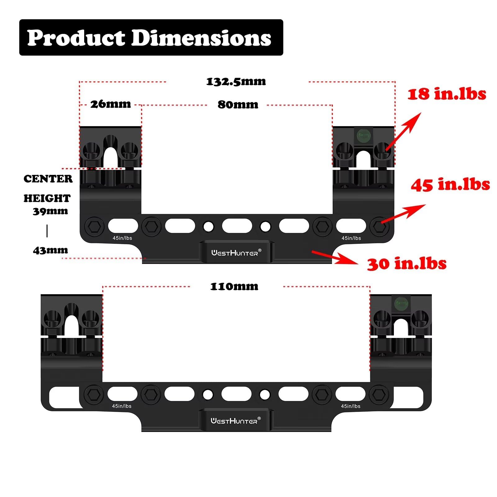 WestHunter Optics Precision WH304 Dovetail Scope Mount, Exclusiva para Competencias Deportivas | Brown
